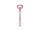 Rose gold Fancy Pink Radiant  Diamond Pavé Band with Six-Prong Setting_29