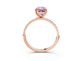 Rose gold Fancy Pink Radiant  Diamond Pavé Band with Six-Prong Setting_30