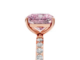 Rose gold Fancy Pink Radiant  Diamond Pavé Band with Six-Prong Setting_32