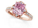 Rose gold Fancy Pink Radiant  Diamond Pave Band with Floral Prong Setting_28