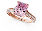 Rose gold Fancy Pink Radiant  Diamond Solitaire with Pave Band and Six-Prong Setting_21
