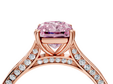 Rose gold Fancy Pink Radiant  Diamond Solitaire with Pave Band and Six-Prong Setting_24