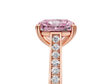 Rose gold Fancy Pink Radiant  Diamond Solitaire with Pave Band and Six-Prong Setting_25