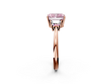 Rose gold Fancy Pink Radiant  Diamond Three-Stone Ring with Trapezoid Side Stones and Prong Setting_19