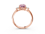 Rose gold Fancy Pink Radiant  Diamond Three-Stone Ring with Trapezoid Side Stones and Prong Setting_20