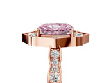 Rose gold Fancy Pink Radiant  Halo Diamond Engagement Ring with Milgrain Band and Four-Prong Setting_59