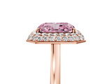 Rose gold Fancy Pink Radiant  Halo Diamond Engagement Ring with Solitaire Band and Four-Prong Setting_25