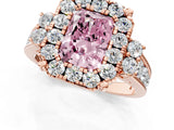 Rose gold Fancy Pink Radiant  Halo Diamond Engagement Ring with Split Shank and Four-Prong Setting_44