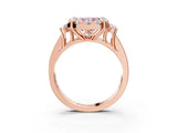 Rose gold Fancy Pink Radiant  Halo Diamond Engagement Ring with Split Shank and Four-Prong Setting_46