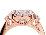 Rose gold Fancy Pink Radiant  Halo Diamond Engagement Ring with Split Shank and Four-Prong Setting_47