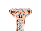 Rose gold Fancy Pink Radiant  Halo Diamond Engagement Ring with Split Shank and Four-Prong Setting_48