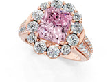 Rose gold Fancy Pink Radiant  Halo Diamond Engagement Ring with Split Shank and Prong Setting_67