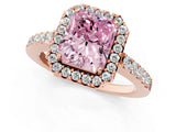 Rose gold Fancy Pink Radiant  Halo Diamond Pavé Solitaire Ring_52