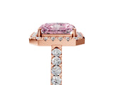Rose gold Fancy Pink Radiant  Halo Diamond Pavé Solitaire Ring_56