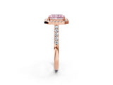 Rose gold Fancy Pink Radiant  Halo Diamond Pavé Solitaire Ring_65