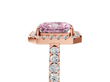 Rose gold Fancy Pink Radiant  Halo Diamond Pavé Solitaire Ring_68
