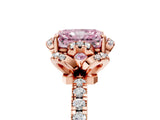 Rose gold Fancy Pink Radiant  Halo Diamond Pave Band Ring with Four-Prong Setting_20