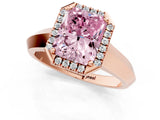 Rose gold Fancy Pink Radiant  Halo Diamond Ring with Cathedral Band and Four-Prong Setting_50