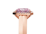 Rose gold Fancy Pink Radiant  Halo Diamond Ring with Cathedral Band and Four-Prong Setting_54