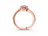 Rose gold Fancy Pink Radiant  Halo Diamond Ring with Round Cluster Setting, Solitaire Band, and Four-Prong Setting_54