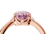 Rose gold Fancy Pink Radiant  Halo Diamond Ring with Round Cluster Setting, Solitaire Band, and Four-Prong Setting_55