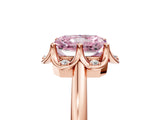 Rose gold Fancy Pink Radiant  Halo Diamond Ring with Round Cluster Setting, Solitaire Band, and Four-Prong Setting_56