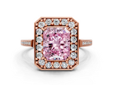 Rose gold Fancy Pink Radiant  Halo Diamond Ring with Split Shank and Four-Prong Setting_74