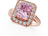 Rose gold Fancy Pink Radiant  Halo Diamond Ring with Split Shank and Four-Prong Setting_75