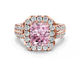 Rose gold Fancy Pink Radiant  Halo Diamond Split Shank Engagement Ring with Prong Setting_75