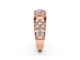 Rose gold Fancy Pink Radiant  Halo Pave Diamond Engagement Ring with Milgrain Detailing_52