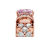 Rose gold Fancy Pink Radiant  Halo Pave Diamond Engagement Ring with Milgrain Detailing_55