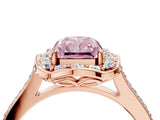 Rose gold Fancy Pink Radiant  Halo Round Diamond Pave Band with Four-Prong Setting_42