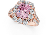 Rose gold Fancy Pink Radiant  Halo Split Shank Diamond Engagement Ring with Pave Band and Four-Prong Setting_55