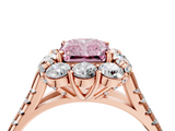 Rose gold Fancy Pink Radiant  Halo Split Shank Diamond Engagement Ring with Pave Band and Four-Prong Setting_58