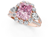 Rose gold Fancy Pink Radiant  Halo Split Shank Diamond Engagement Ring with Prong Setting_21
