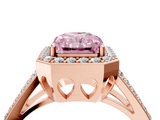 Rose gold Fancy Pink Radiant  Halo Split Shank Diamond Ring with Four-Prong Setting_36