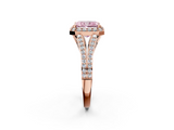 Rose gold Fancy Pink Radiant  Halo Split Shank Diamond Ring with Prong Setting_22