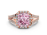 Rose gold Fancy Pink Radiant  Halo Split Shank Pave Diamond Ring with Four-Prong Setting_49