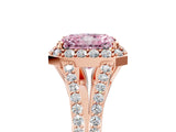 Rose gold Fancy Pink Radiant  Halo Split Shank Pave Diamond Ring with Four-Prong Setting_54