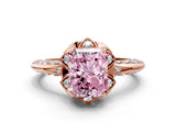 Rose gold Fancy Pink Radiant  Halo Split Shank Pave Diamond Ring with Petal Prong Setting_20