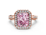 Rose gold Fancy Pink Radiant  Halo Twist Band Solitaire Ring_55