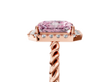 Rose gold Fancy Pink Radiant  Halo Twisted Band Four-Prong Diamond Ring_25