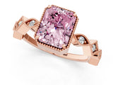 Rose gold Fancy Pink Radiant  Milgrain Marquise Diamond Twist Band Ring_63