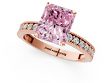 Rose gold Fancy Pink Radiant  Milgrain Pave Diamond Engagement Ring with Four-Prong Setting_153
