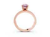 Rose gold Fancy Pink Radiant  Milgrain Pave Diamond Engagement Ring with Four-Prong Setting_155
