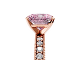 Rose gold Fancy Pink Radiant  Milgrain Pave Diamond Engagement Ring with Four-Prong Setting_157