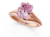 Rose gold Fancy Pink Radiant  Solitaire Beaded Band Six-Prong Setting_1