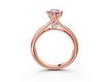 Rose gold Fancy Pink Radiant  Solitaire Beaded Band Six-Prong Setting_3