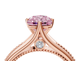 Rose gold Fancy Pink Radiant  Solitaire Beaded Band Six-Prong Setting_4