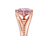 Rose gold Fancy Pink Radiant  Solitaire Beaded Band Six-Prong Setting_5